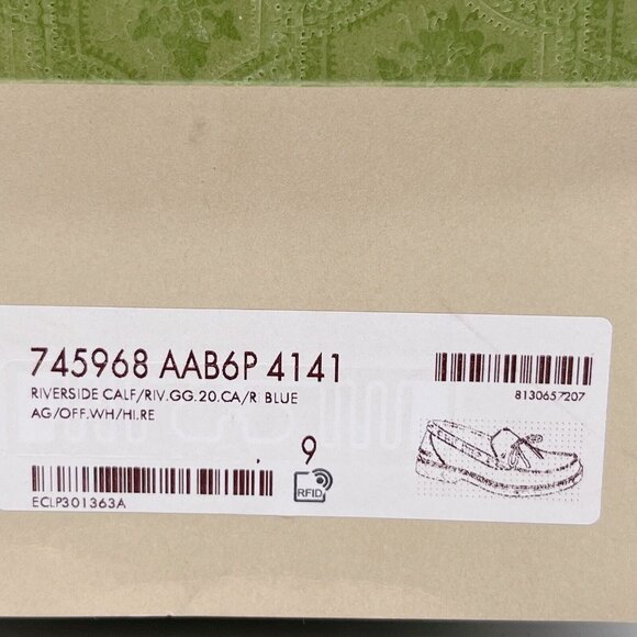 Gucci Riverside Leather Boat Shoe Loafer Moccasin Blue Mens UK 9 US 9.5 $890 - Picture 13 of 13